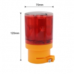 Solar Strobe Warning Light Flashing Construction Safety Road Barricade Traffic Automatic Vehicle Signal Beacon Lamp Waterproof Automatically Turn on (Red)