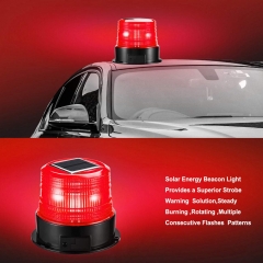 Solar LED Strobe Light Waterproof Flashing Red Beacon Lights with Magnet Portable,Rotating Warning Lights for Vehicles Tow Trucks School Bus