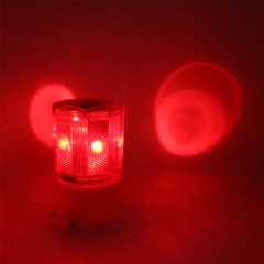 Solar Strobe Warning Light Flashing Construction Safety Road Barricade Traffic Automatic Vehicle Signal Beacon Lamp Waterproof Automatically Turn on (Red)