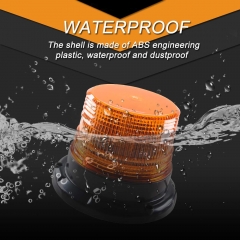 Solar-Energy LED Beacon Strobe Light 12V Amber with Magnetic Base Emergency Warning Flashing Caution Lights for Forklift Construction Vehicles Truck