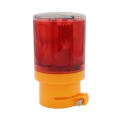 Solar Strobe Warning Light Flashing Construction Safety Road Barricade Traffic Automatic Vehicle Signal Beacon Lamp Waterproof Automatically Turn on (Red)