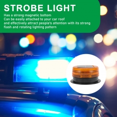 Car LED Solar Strobe Light: Emergency Light Led Road Flares Flashing Warning Lights Roadside Safety Disc Beacon for Car Vehicle Trunk Marine Boat Breakdown Kit