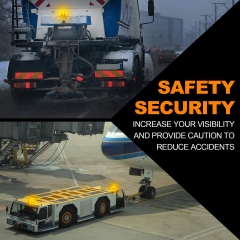 Solar LED Beacon Light Rechargeable Waterproof Amber Warning Lights, with Magnetic Base, Rechargeable Rotating Strobe Lights for Vehicle Forklift Truck Tractor