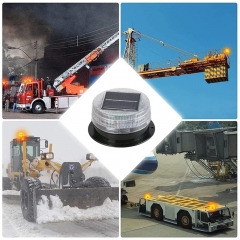 Solar LED Beacon Light Emergency Warning Strobe Light with Magnetic Base, Wireless Waterproof Recovery Beacon Light for Cars Truck SUV