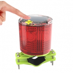Solar Strobe Warning Light Flashing Safety Road Barricade Automatic Vehicle Signal Beacon LED Warning Lamp Waterproof Auto Turn on for Construction Traffic Dock Marine