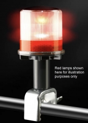 Solar Strobe Warning Light 360 Degree - Super Bright Waterproof IP48 for Construction Traffic Dock Marine Wireless - Constant On or Flashing (WHITE)