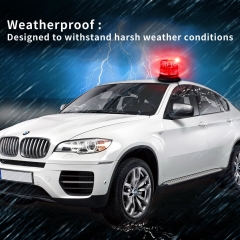 LED Beacon Strobe Light, 8 Colors Adjustable Emergency Rotating Strobe Light with Magnetic Base for DC 12-80 V Cigarette Lighter Plug Vehicles (Clear) (LED Strobe Light)