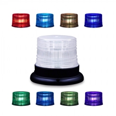 LED Beacon Strobe Light, 8 Colors Adjustable Emergency Rotating Strobe Light with Magnetic Base for DC 12-80 V Cigarette Lighter Plug Vehicles (Clear) (LED Strobe Light)