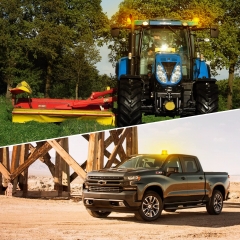 LED Beacon Strobe Light, 8 Colors Adjustable Emergency Rotating Strobe Light with Magnetic Base for DC 12-80 V Cigarette Lighter Plug Vehicles (Clear) (LED Strobe Light)