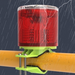 Solar Strobe Warning Light Flashing Safety Road Barricade Automatic Vehicle Signal Beacon LED Warning Lamp Waterproof Auto Turn on for Construction Traffic Dock Marine