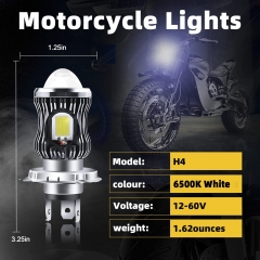 BA20D H6 LED Motorcycle Headlight Bulb 6000K White 3000K Yellow 1600Lumens 10W COB Chips High Low Beam BA20D H6 LED White Yellow