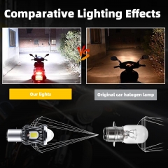 BA20D H6 LED Motorcycle Headlight Bulb 6000K White 3000K Yellow 1600Lumens 10W COB Chips High Low Beam BA20D H6 LED White Yellow