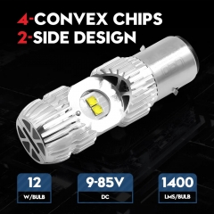 Motorcycle Headlight Bulb DC 9-85V S2 H6 LED Light Bulb Headlamp Kit for Chinese Taotao Scooter Adult Kids Moped Bike 50cc 110cc 125cc 150cc 250cc