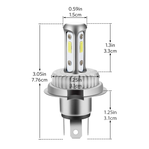H4 LED Motorcycle Headlight Bulb Hi/Lo Beam 9003 Bulb 2500 Lumens White 6000k CSP Chips LED Car Headlight H4 Headlamp 1:1 Design