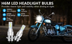 Headlight Bulb For 1996-2016 Yamaha Rhino 660 450 For Big Bear 400 Mule 610 600 For Banshee 350, H6M LED Motorcycle Headlight Bulbs 6000K White