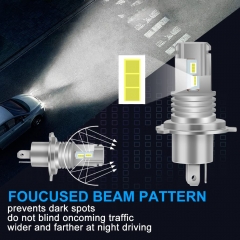 BA20D H6 LED Motorcycle Headlight Bulb Hi/Lo Beam 7 Sides 126SMD Upgraded Chips 360 Degree Super Bright 2800 Lumens 6000k White Motorbike Headlamp Pack of 1