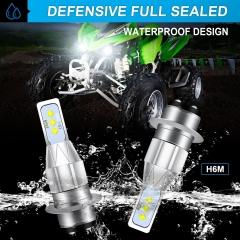 Headlight Bulb For 1996-2016 Yamaha Rhino 660 450 For Big Bear 400 Mule 610 600 For Banshee 350, H6M LED Motorcycle Headlight Bulbs 6000K White