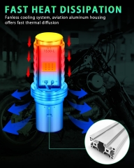 12W LED Aluminium Bulbs White Motorcycle Lights Bulb Backup Signal Blinker Stop Brake Tail Motorbike Light Bulbs Battery Car LED Headlight 900LM High/Low Beam