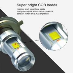 H4 LED Headlight Bulb Aluminum 5700K Cool White 12W Super Bright IP67 Plug and Play for Most Motorcycles Universal Fit