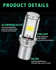 12W LED Aluminium Bulbs White Motorcycle Lights Bulb Backup Signal Blinker Stop Brake Tail Motorbike Light Bulbs Battery Car LED Headlight 900LM High/Low Beam