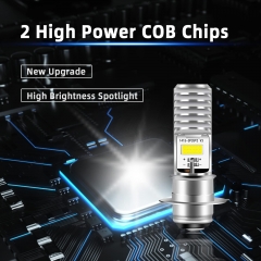 Motorcycle H4 HB2 9003 Integrated Body LED Headlight Bulb Conversion Kit with High Beam Low Beam 6000K Sun White Ultra Bright Motorbike Head Light Replacement