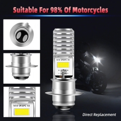 Motorcycle H4 HB2 9003 Integrated Body LED Headlight Bulb Conversion Kit with High Beam Low Beam 6000K Sun White Ultra Bright Motorbike Head Light Replacement