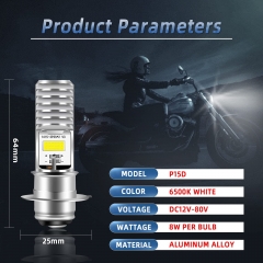 Motorcycle H4 HB2 9003 Integrated Body LED Headlight Bulb Conversion Kit with High Beam Low Beam 6000K Sun White Ultra Bright Motorbike Head Light Replacement