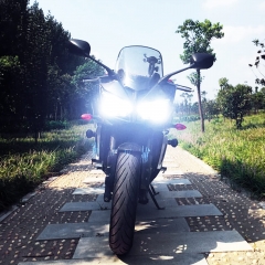 H4 LED Headlight Bulb Motorcycle, 55W 19800 Lumens Extremely Bright 9003 HB2 LED Headlights for Motorbike, 6500K Cool White High/Low Beam CSP Chips Conversion Kit, Plug N Play