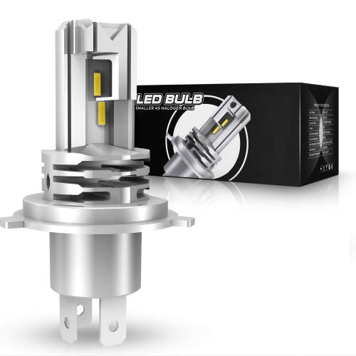 H4 9003 Motorcycle LED Headlight Bulbs 6500k Fanless LED Headlight Bulbs Replacement Conversion Kit Xenon White Pack of 1