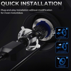 H4 LED Motorcycle Headlight Bulb w/Angel Eye DRL 9003 HS1 Hi/Lo Beam 6400LM Conversion Kit (1 Pack, 6000K White)