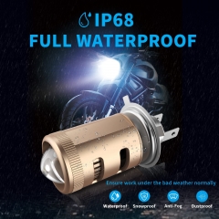 H4 LED Headlight Bulb Motorcycle, 55W 19800 Lumens Extremely Bright 9003 HB2 LED Headlights for Motorbike, 6500K Cool White High/Low Beam CSP Chips Conversion Kit, Plug N Play