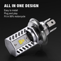 H4 LED Bulb Super Bright Motorcycle Headlights Lamp High Low Beam Lights, Upgrade 9-CSP Chipsets 6500K Compatible with Suzuki Kawasaki BMW Yamaha Honda