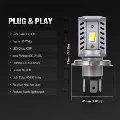 H4 LED Bulb Super Bright Motorcycle Headlights Lamp High Low Beam Lights, Upgrade 9-CSP Chipsets 6500K Compatible with Suzuki Kawasaki BMW Yamaha Honda