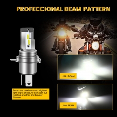 2-Pack 900 Lumens White BA20D COB 12W Led Bulb for Motorcycle BA20D Headlights High Low Beam