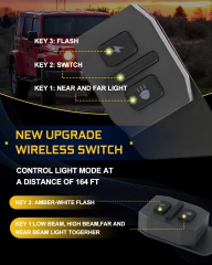 LED Auxiliary Fog Driving Light with Remote Switch, 100W Amber White Dual Color Spotlights 6FT Waterproof Wiring Harness Kit for Truck SUV JP Car