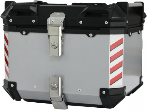 45L Motorcycle Top Case Tail Box thick Aluminum Waterproof Trunk luggage Top Box Helmet Box with Security Lock