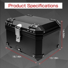 Upgraded 45L Motorcycle Top Case, Universal Motorbike Tail Box with Security Lock and Back Cushion, Waterproof Motorcycle Top Box with Bracket Base Plate