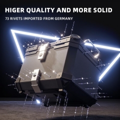 45L Motorcycle Top Case Tail Box thick Aluminum Waterproof Trunk luggage Top Box Helmet Box with Security Lock