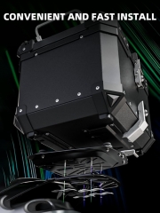 45L Motorcycle Top Case Tail Box thick Aluminum Waterproof Trunk luggage Top Box Helmet Box with Security Lock