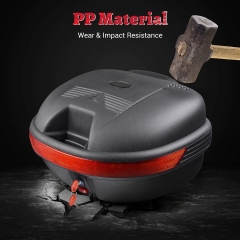 Motorcycle Trunk Black Motorcycle Top Case Motorcycle Tail Box Scooter Trunk Tour Motorcycle Storage Box Carrier with Lock for Helmet Luggage - 30L