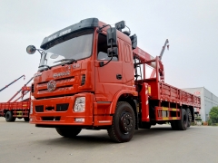 8-10T Cargo Truck Crane with 10T Straight Telescopic Boom