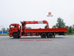 Guindaste de caminhão de carga de 6x4 12 toneladas com lança reta 12T Dongfeng Kinland Caminhão de guindaste de lança telescópica