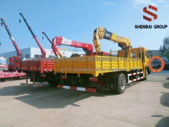 Dongfeng 4X2 Cargo Truck with Shenbai 8 Ton Hydraulic Straight Boom Crane Truck Crane
