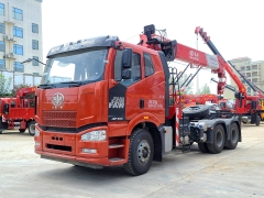 Shacman 6X4 tractor with 12 Ton Truck Mounted Crane Shenbai Telescopic Boom Crane