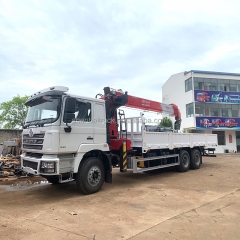 6x4 Shacman F3000 Truck with SHENBAI 12Ton Straight Loader Crane