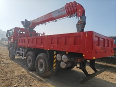 6X6 Shacman Lorry Truck Mounted With Shenbai 14Ton 5 Section Stiff Telescopic Boom Crane Heavy Duty Truck