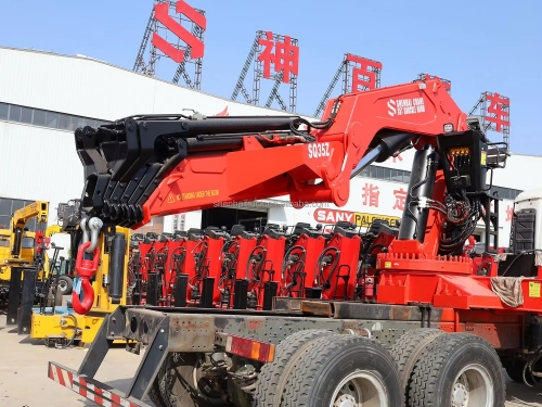 Shenbai 35Ton Telescopic Knuckle Boom Crane Wireless Remote Control Hydraulic Loader Crane China Factory Sale