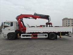DongFeng Lorry Truck Mounted 8Ton Crane 4 Folding Boom Lifting Arm Crane 4*2 Medium Duty Truck