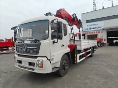 DongFeng Lorry Truck Mounted 8Ton Crane 4 Folding Boom Lifting Arm Crane 4*2 Medium Duty Truck