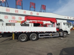 Howo 6x4 Hydraulic Truck Mounted 12Ton Mobile Lifitng Straight Boom Crane Stiff Arm Lorry Truck